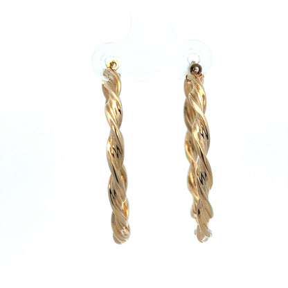 9ct yellow gold hoop earrings 3g (sh27504b)