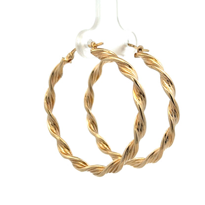 9ct yellow gold hoop earrings 3g (sh27504b)