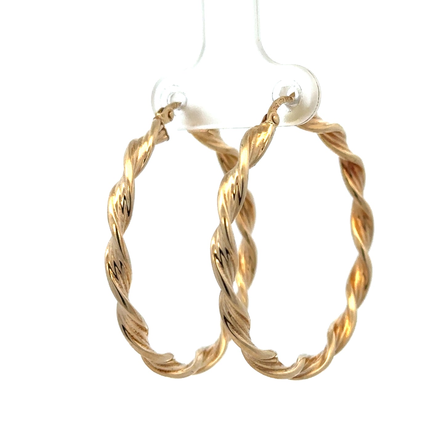 9ct yellow gold hoop earrings 3g (sh27504b)