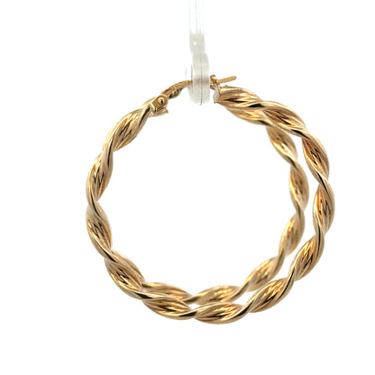 9ct yellow gold hoop earrings 3g (sh27504b)