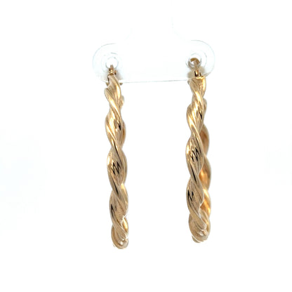 9ct yellow gold hoop earrings 3g (sh27504b)