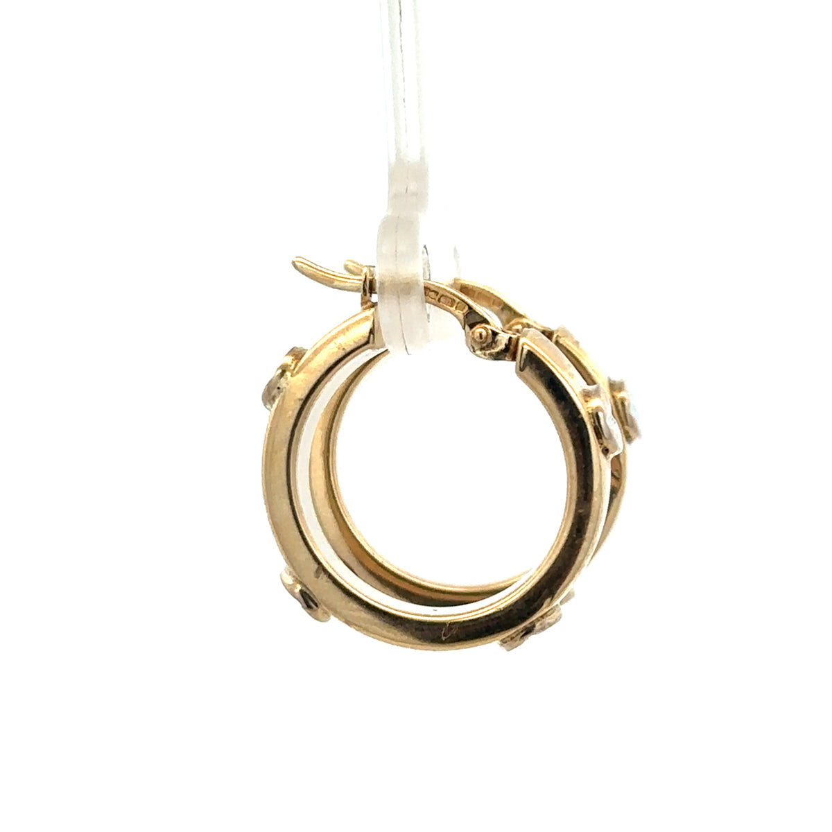 9ct yellow gold hoop earrings from Reeves and Sons, lightweight 2.9g, smooth polished finish, shown on a plain background.