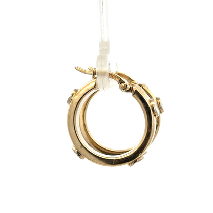 9ct yellow gold hoop earrings from Reeves and Sons, lightweight 2.9g, smooth polished finish, shown on a plain background.