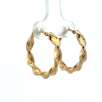 9ct yellow gold hoop earrings 1.8g (sh27508b)