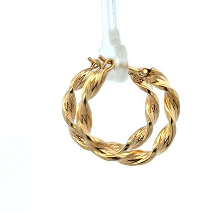 9ct yellow gold hoop earrings 1.8g (sh27508b)