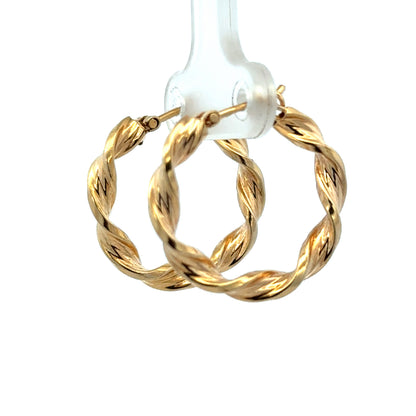 9ct yellow gold hoop earrings 1.8g (sh27508b)
