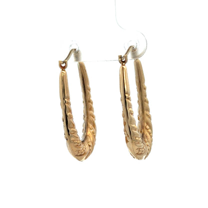9ct yellow gold hoop earrings 1.7g (sh27506b)