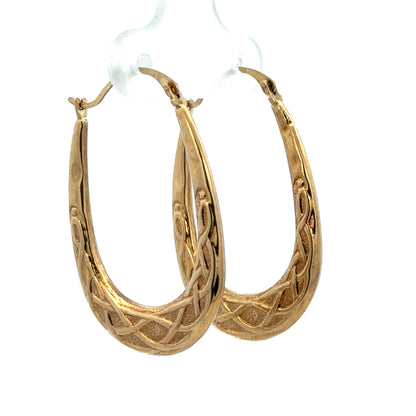 9ct yellow gold hoop earrings 1.3g (sh26919b)