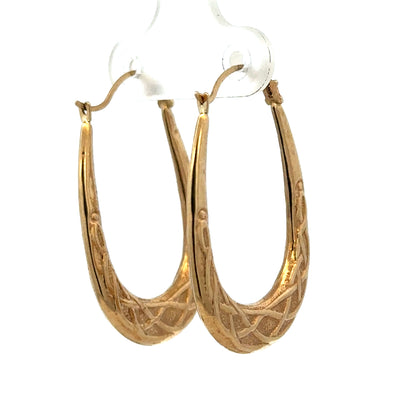9ct yellow gold hoop earrings 1.3g (sh26919b)