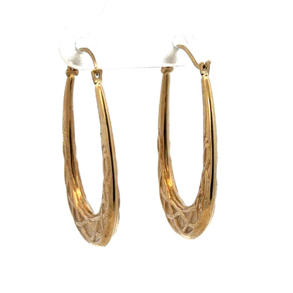 9ct yellow gold hoop earrings 1.3g (sh26919b)