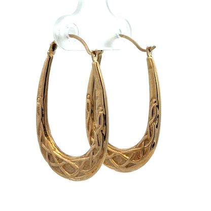 9ct yellow gold hoop earrings 1.3g (sh26919b)