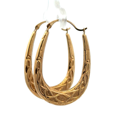 9ct yellow gold hoop earrings 1.3g (sh26919b)