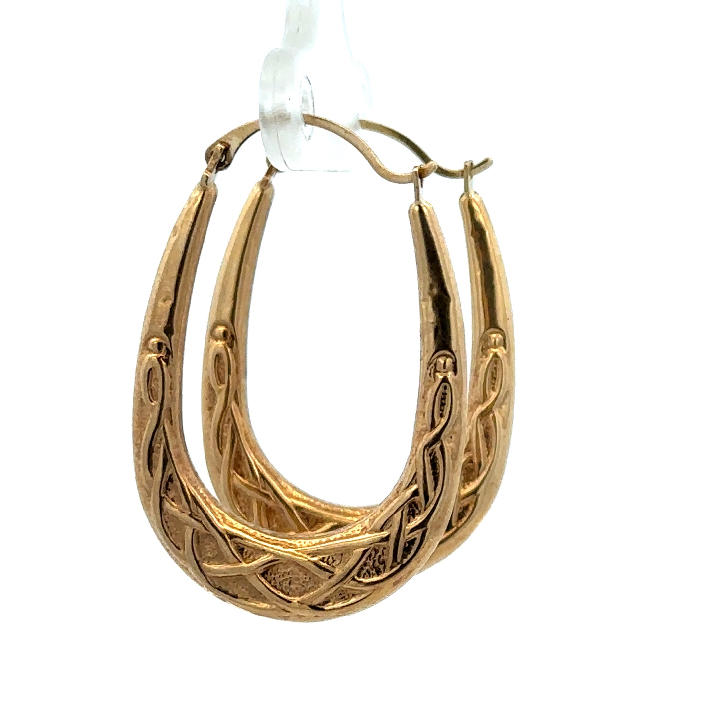 9ct yellow gold hoop earrings 1.3g (sh26919b)