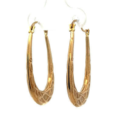 9ct yellow gold hoop earrings 1.3g (sh26919b)