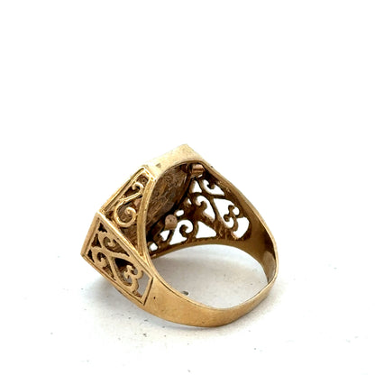 9ct yellow gold St George ring size T (sh25575l)