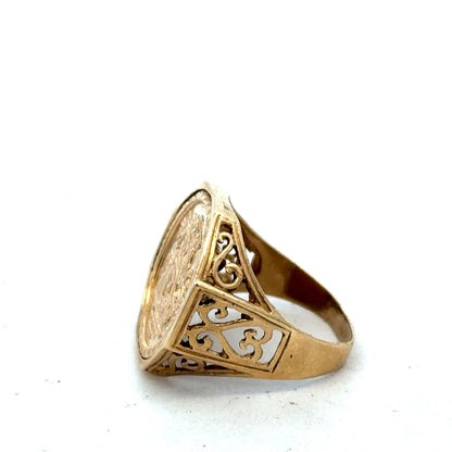 9ct yellow gold St George ring size T (sh25575l)
