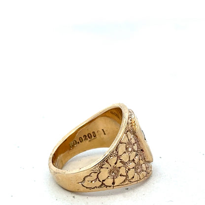 9ct yellow gold ring size L (sh27365b)