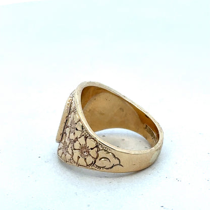 9ct yellow gold ring size L (sh27365b)