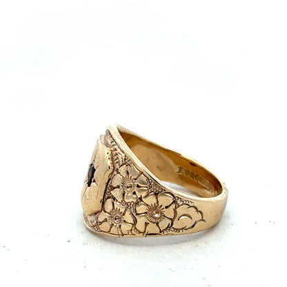 9ct yellow gold ring size L (sh27365b)