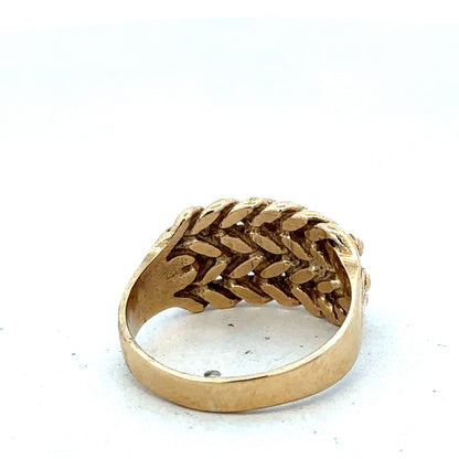9ct yellow gold keeper ring size T1/2 (sh27360b)