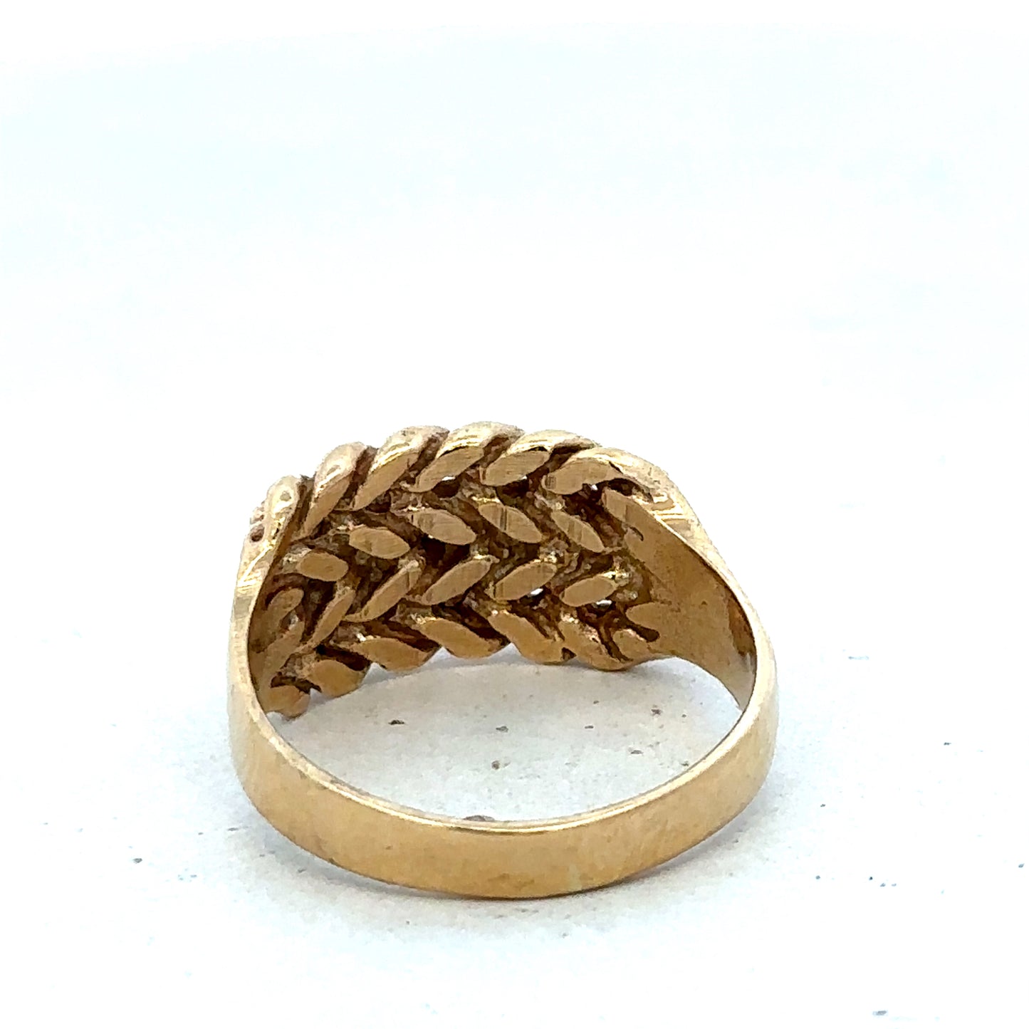 9ct yellow gold keeper ring size T1/2 (sh27360b)