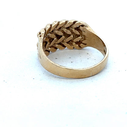9ct yellow gold keeper ring size T1/2 (sh27360b)