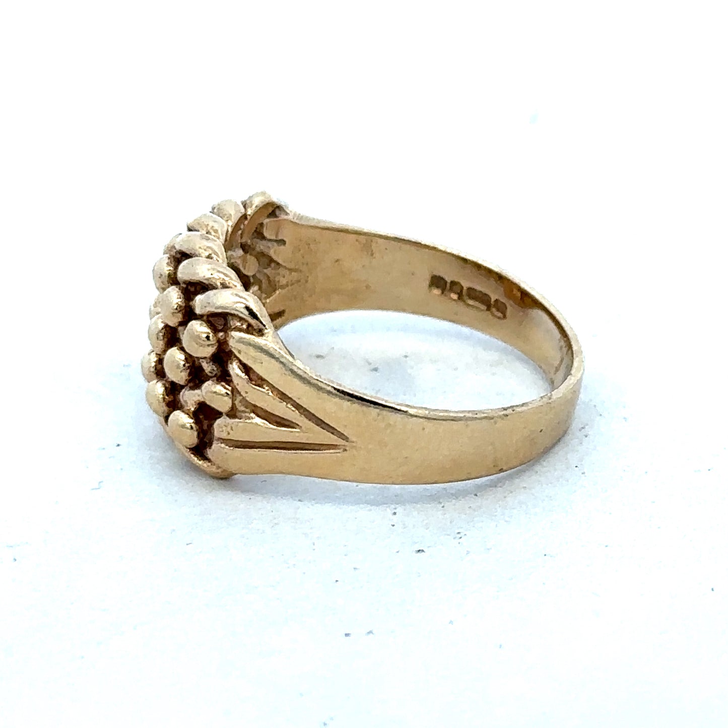 9ct yellow gold keeper ring size T1/2 (sh27360b)