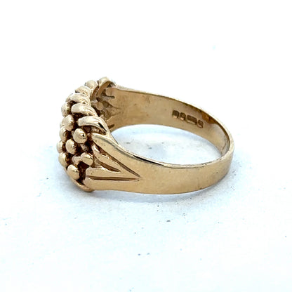 9ct yellow gold keeper ring size T1/2 (sh27360b)