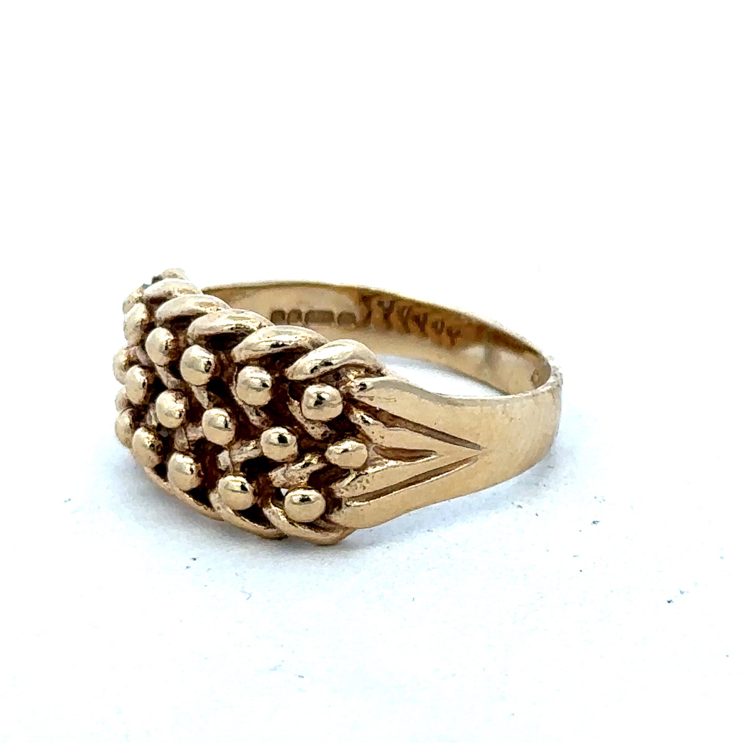 9ct yellow gold keeper ring size T1/2 (sh27360b)