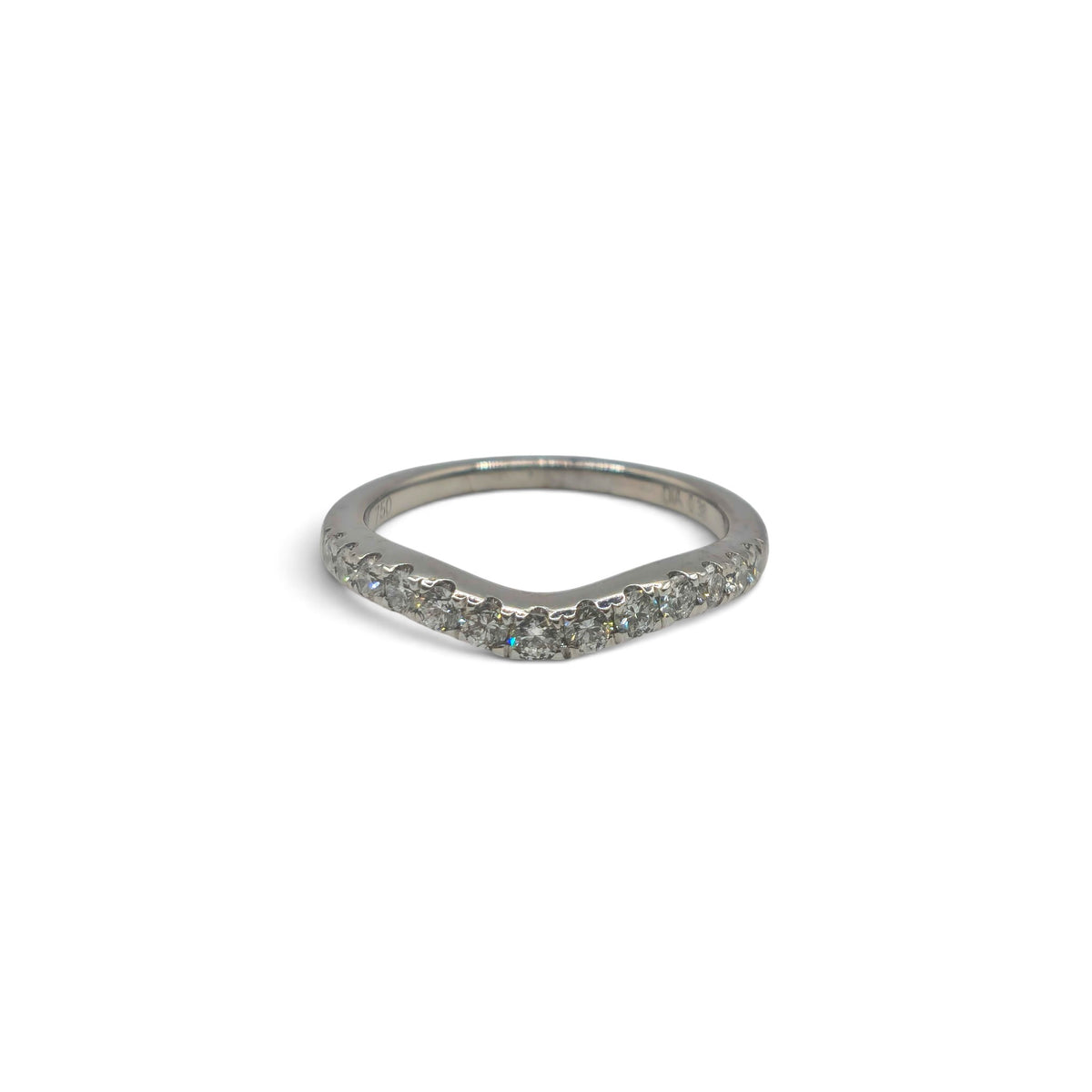 18ct white gold curved half eternity ring sh25176l