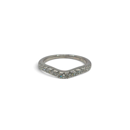 18ct white gold curved half eternity ring sh25176l