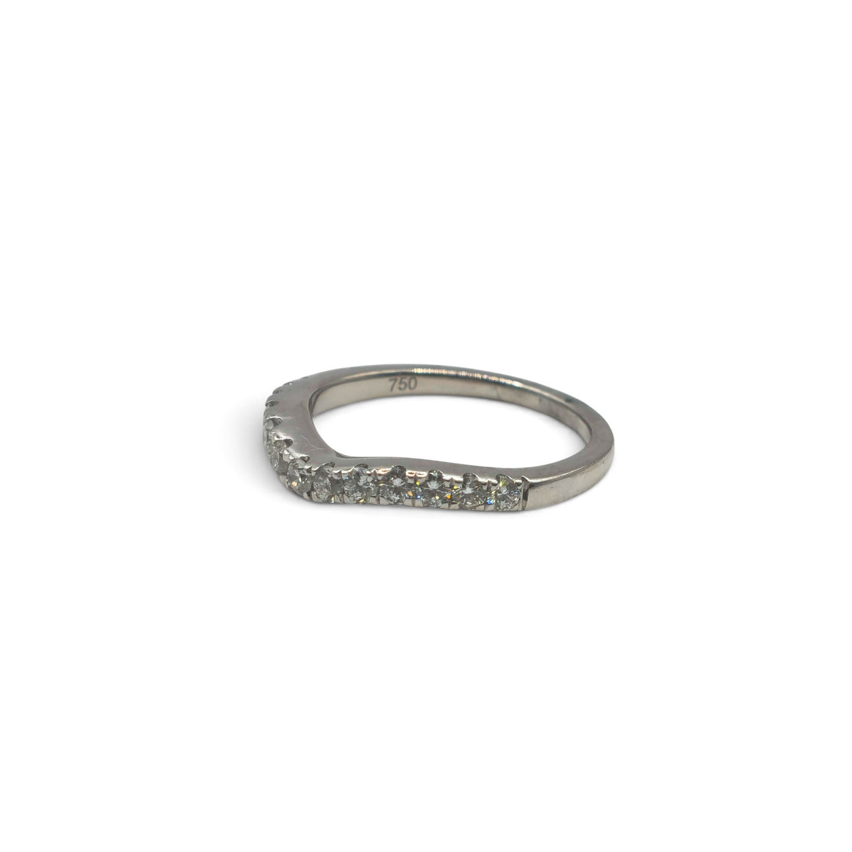 18ct white gold curved half eternity ring sh25176l