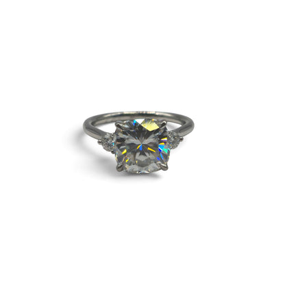 platinum 3 moissanite ring  sh27166b
