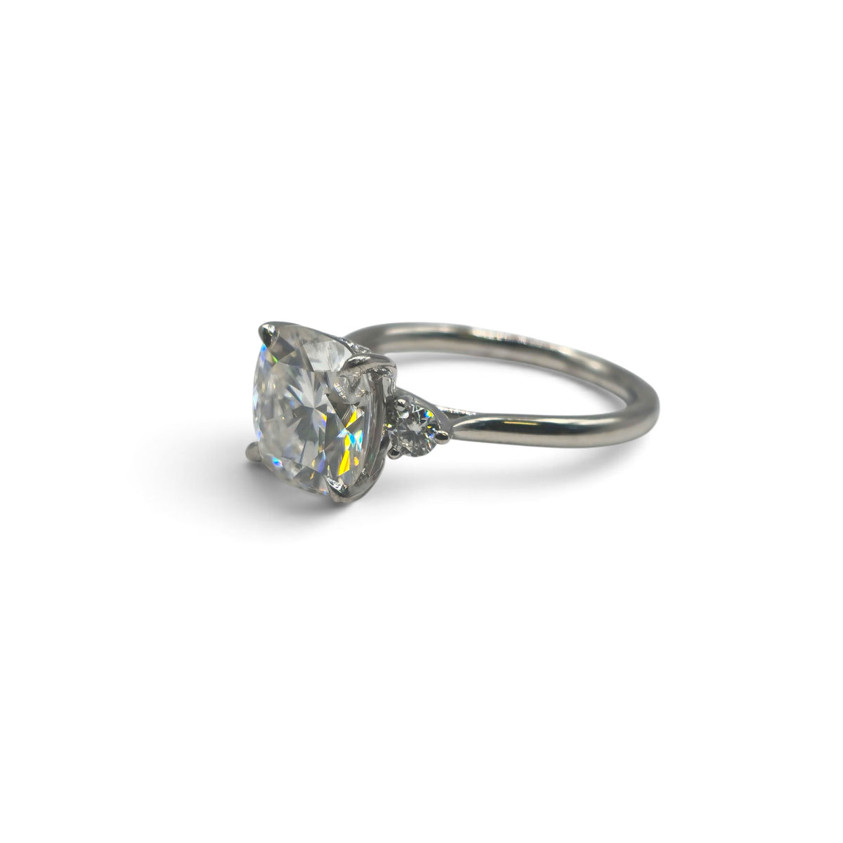 platinum 3 moissanite ring  sh27166b