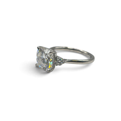 platinum 3 moissanite ring  sh27166b