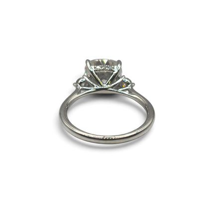 platinum 3 moissanite ring  sh27166b