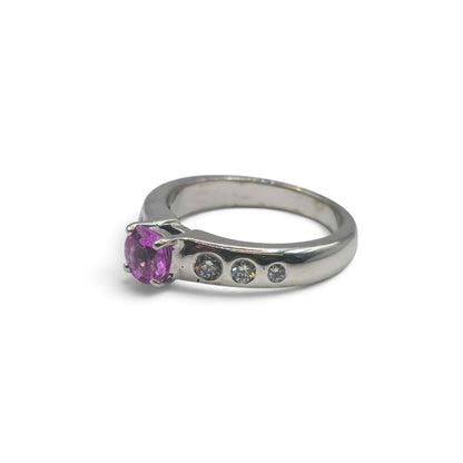 18ct white gold sapphire and diamond ring sh27247b