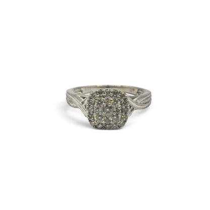9ct white gold diamond cluster ring sh27207b