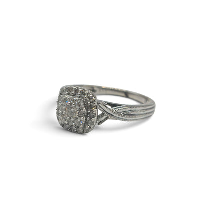 9ct white gold diamond cluster ring sh27207b
