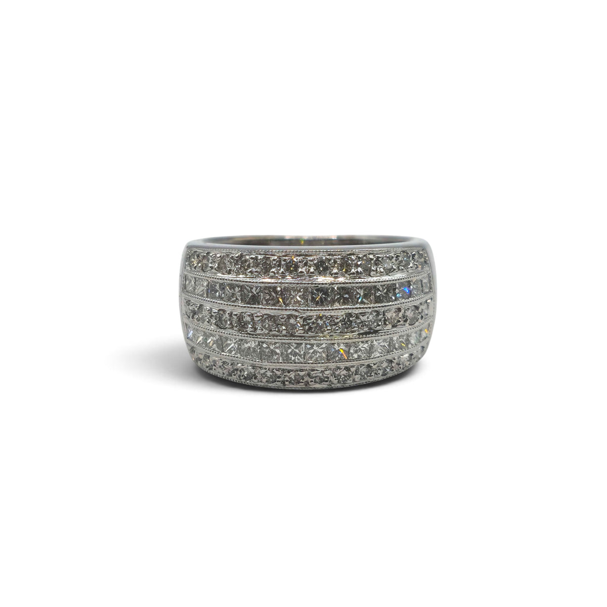 18ct white gold 5 row diamond ring  sh27245b