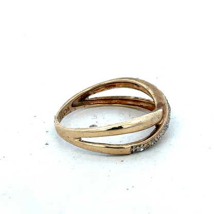 9ct yellow gold ring size N by Reeves and Sons, featuring a polished band and classic design.