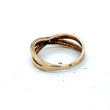 9ct yellow gold ring in size N from Reeves and Sons, featuring a smooth polished band and classic design.