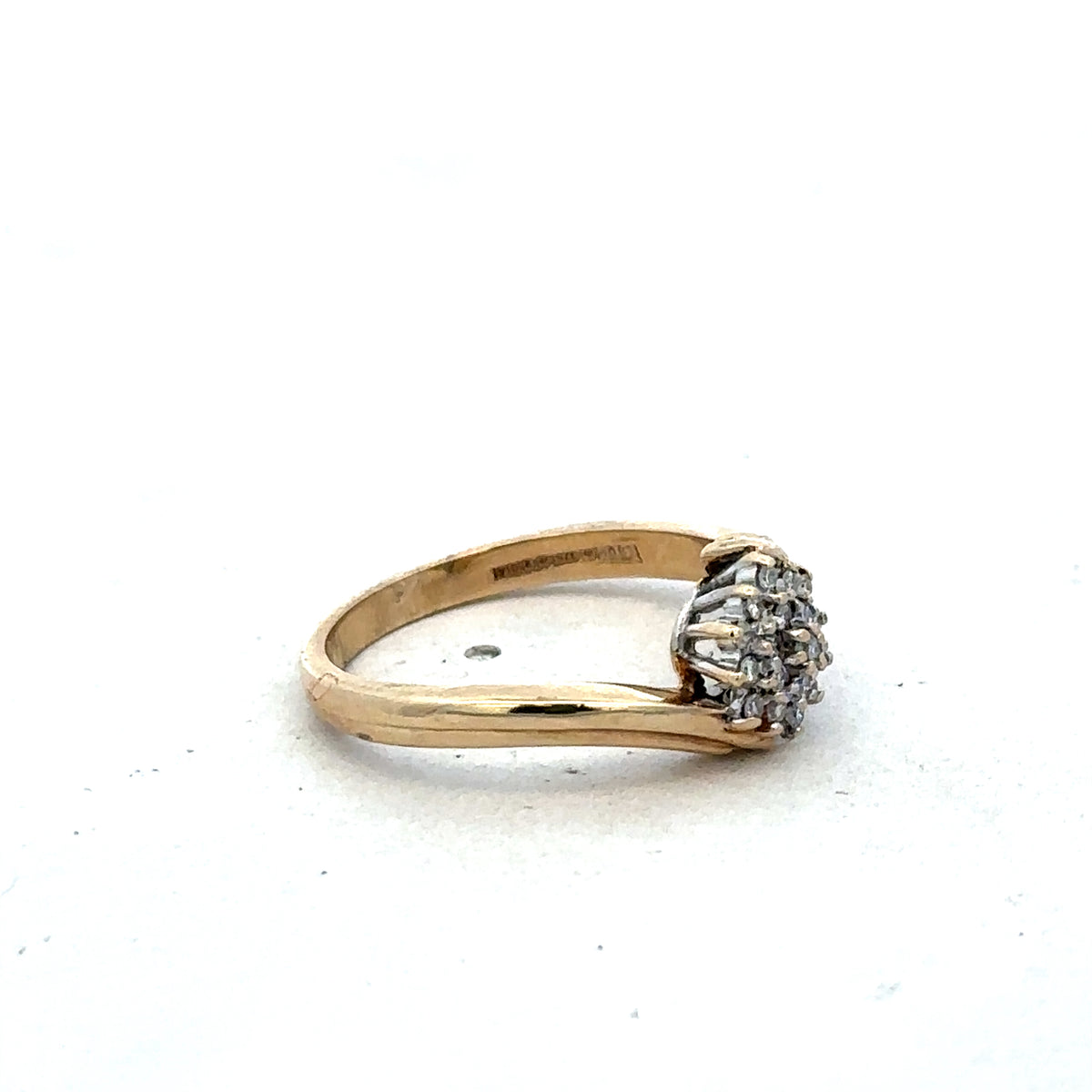 9ct yellow gold 21pts diamond ring size M1/2 (sh27565b)