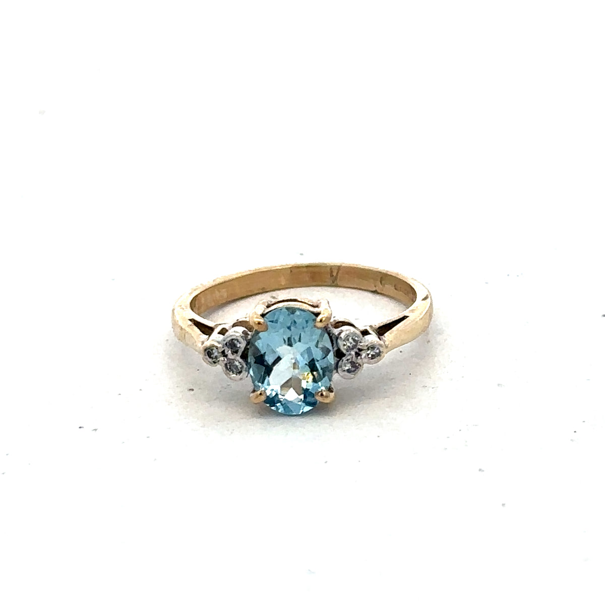 9ct yellow gold diamond ring size L1/2 (sh27561b)