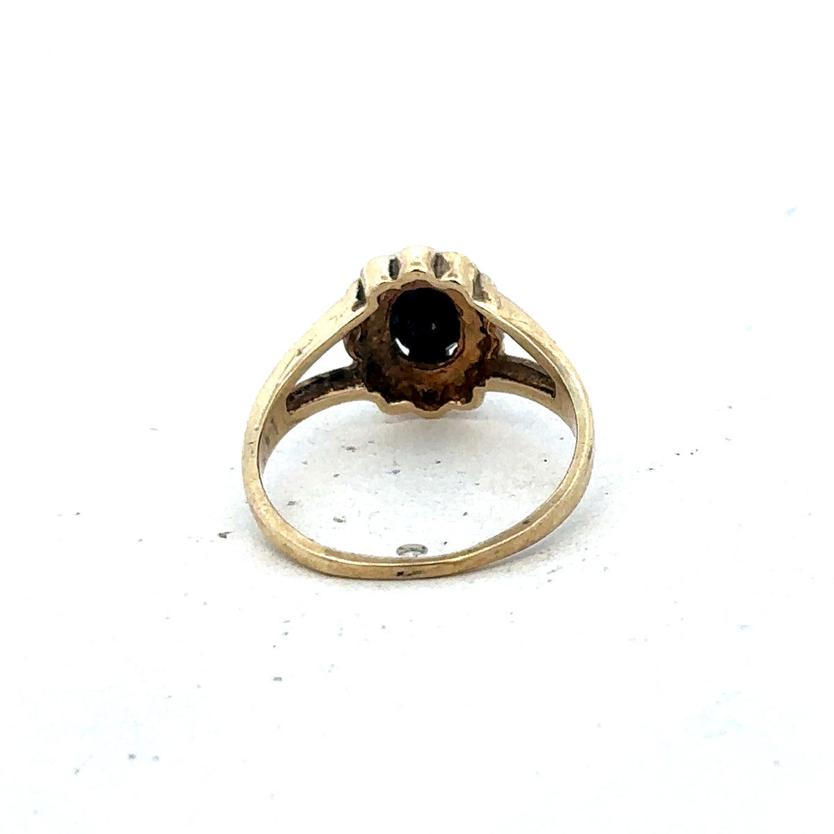 9ct yellow gold sapphire and diamond ring size K (sh25594l)
