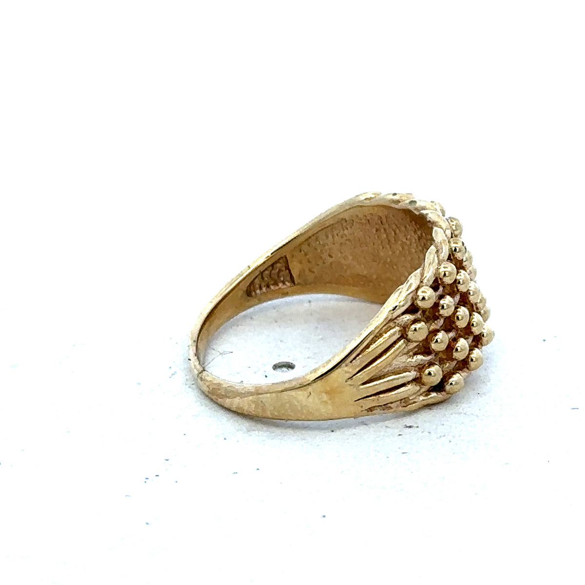 9ct yellow keeper ring size M (sh27556b)