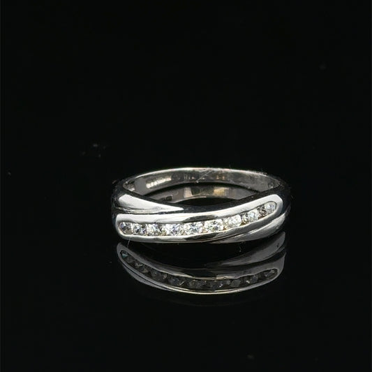 9ct white gold diamond ring with sparkling diamonds, showcasing elegant design from Reeves and Sons.