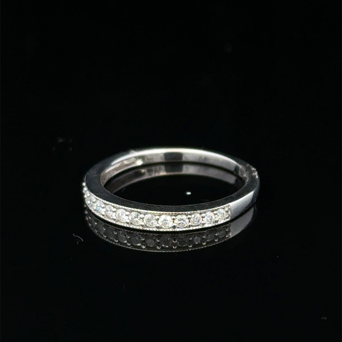 9ct white gold half eternity diamond ring sh27208b