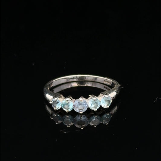 9ct white gold ring size N from Reeves and Sons, showcasing a sleek, polished band with a smooth finish.