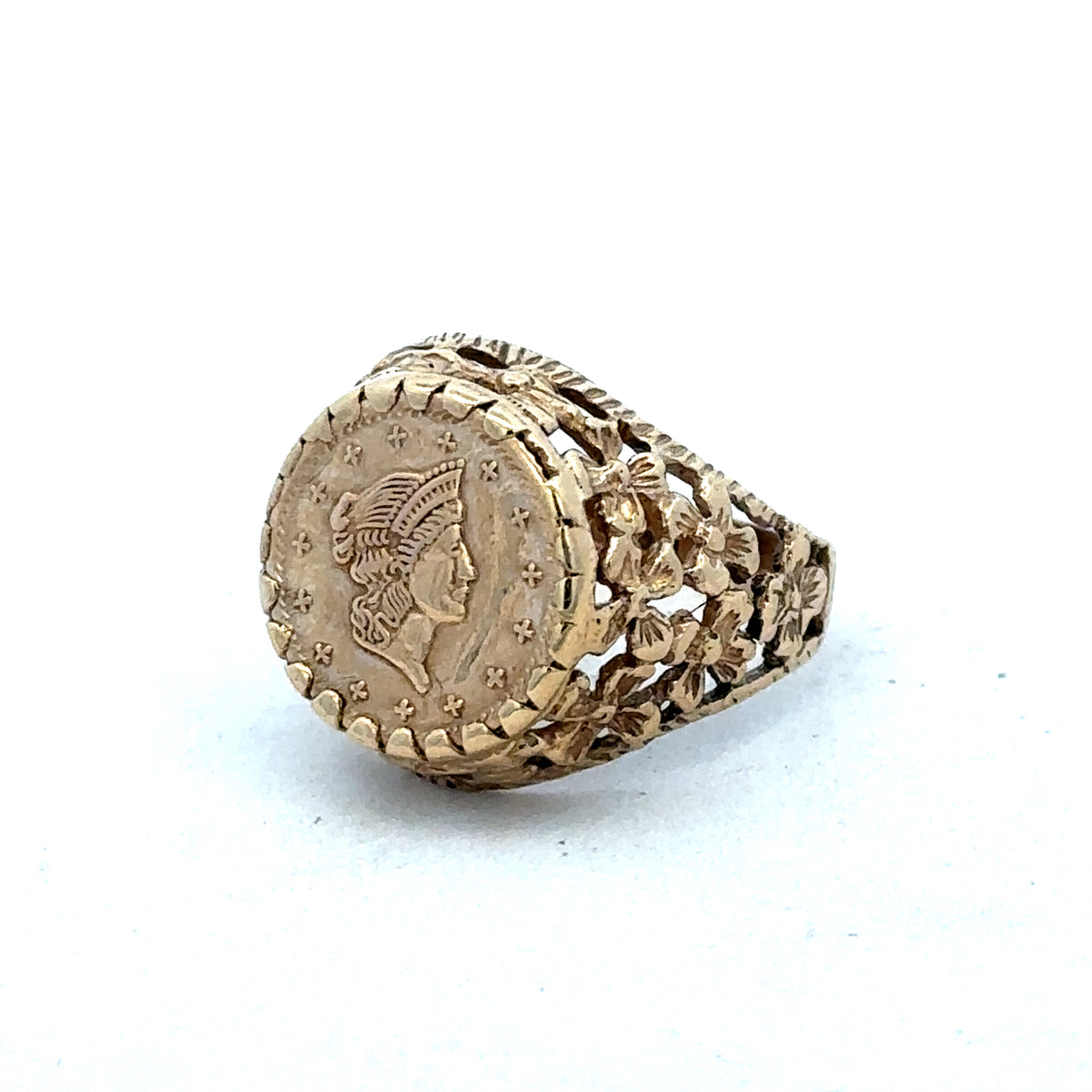 9ct yellow gold ring size M (sh27519b)